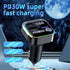 3 Port Fast Car Charger, PD30W & QC3.0 Cigarette Lighter Adapter for Rapid Charging Multiple Devices, Compatible with
