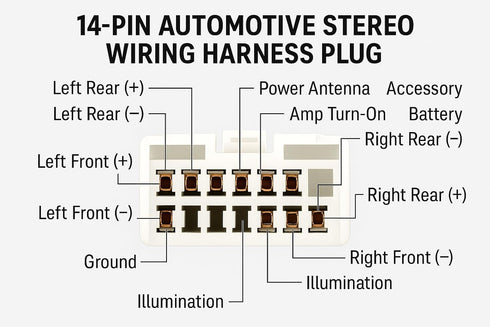 Generic 14Pin XVM279BT Automotive Stereo Wiring Harness Plug Direct Fit for Dual Media Receiver Copper Pins, Durable