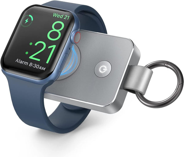 i.VALUX 2000mAh Portable Keychain Charger for Apple Watch Series 9/8/7/6/5/4/3/2, Wireless Travel USB C Charger