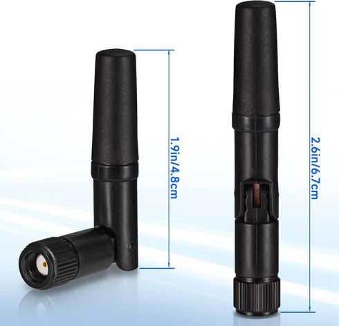 Eightwood Small WiFi Antenna - Dual Band 2.4GHz 5GHz RP-SMA Antenna 2pcs for PC Desktop and Router