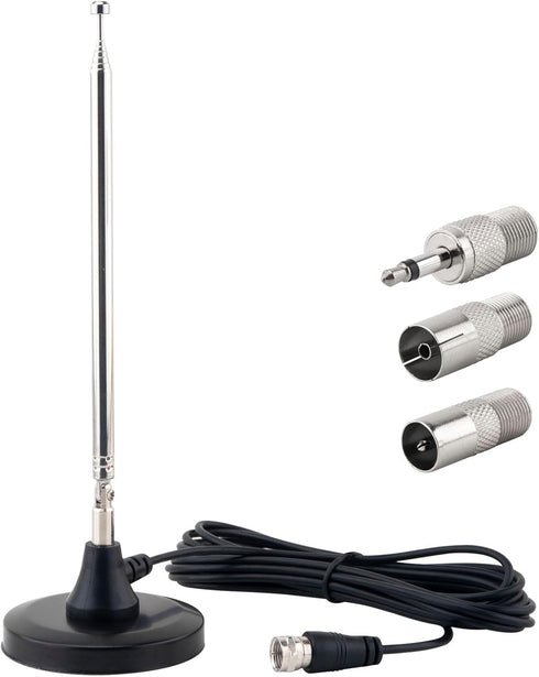 Kaunosta FM Antenna for Stereo Receiver Indoor, Telescopic FM Radio Antenna Heavy-Duty Magnetic