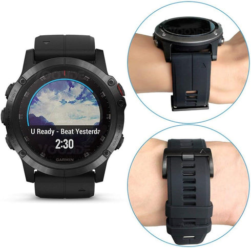 YOOSIDE 22mm Quick Fit Silicone Sport Waterproof Replacement Watch Band for Garmin Instinct/Fenix 5 (Black)