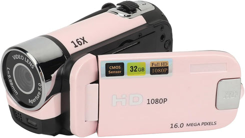 Focket Digital Camera, FHD 1080P 16MP Vlogging Camera with 2.4in Flip Screen, 16X