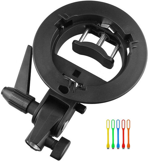 Godox S-Type Bracket Bowens S Mount Holder for Speedlite Flash Snoot Softbox with USB Light