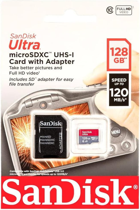 Sandisk Ultra 128GB microSD Memory Card, Verified by SanFlash for Fire Tablets and Fire TV