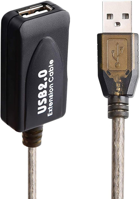 LDKCOK 2.0 480 (15FT-5M) USB Type A Male to A Female Active Repeater Extension Cable High Speed Mbps