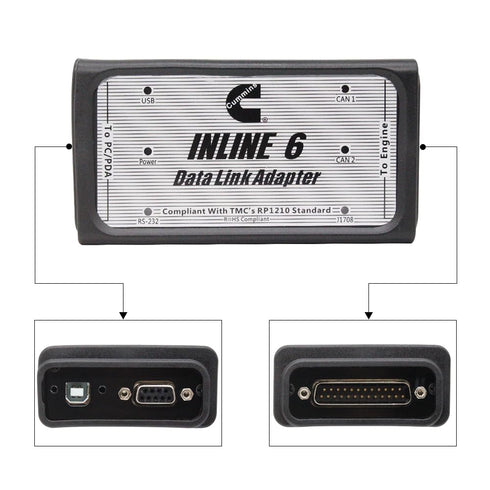 Washinglee Cummins 6 10 USB Data Cable for Inline Diagnostic Tool, for Heavy Duty Truck Diesel Engine, FT
