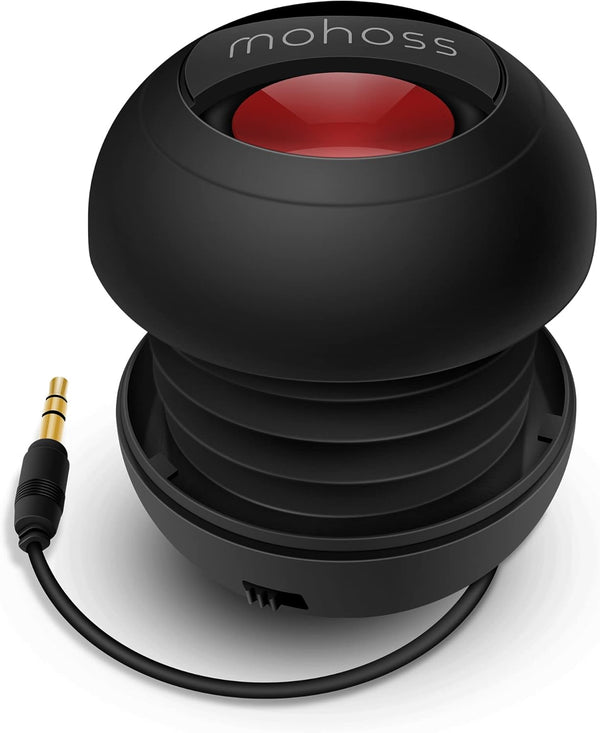 Mini Bass Speaker, mohoss Portable Plug-in Speaker with 3.5mm Aux Audio Input for Smartphones, Laptop