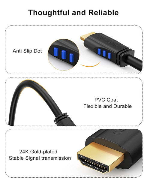4K 270 4K@60HZ 3ft CableCreation HDMI Cable Right Angle Degree Upward - Supports Ultra HD for Gaming, Streaming