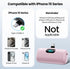 Mini Portable Charger USB C Power Bank 5000mAh, PD Fast Charging Battery Pack with Built-in USB-C Connector for iPhone