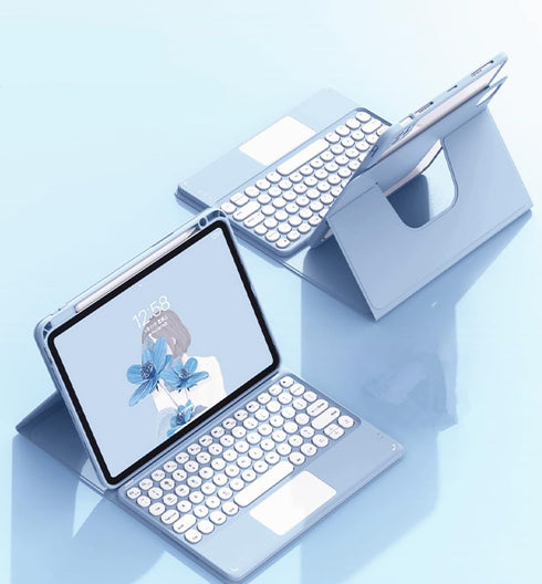 GOOVEN Keyboard Cover for iPad 10th Generation 10.9 Inch/iPad 10, with Touchpad, 360° Rotating Stand, Magnet Detachable