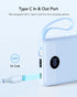 VRURC 10000mAh, 5 Portable Charger for iPhone, Built in Cables & Lanyard Power Bank Compact USB C Charging Bank Outputs