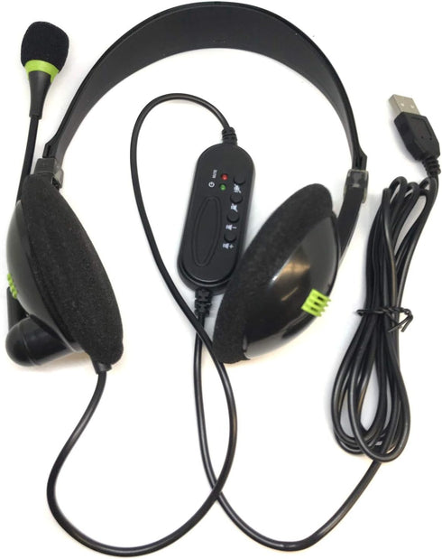 TFD Supplies Wholesale Stereo USB Headphones with Microphone for Gaming, Students, and More