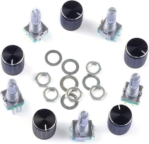 5Pcs 360 Degree Rotary Encoder Code Switch, Digital Potentiometer with Push Button for Arduino, Pack of 5