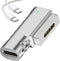 Magnetic 90 Degree USB C to Magnetic 2 T-Tip Adapter, Type-C to Safe 2 T-Head PD 100W Power Fast Charging Converter