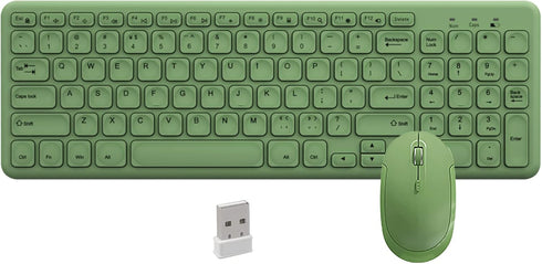 Wireless Keyboard and Mouse Combo, JieruiDeng 2.4Ghz USB Cordless Slim Silent Keyboard and Mouse Kit