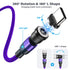 Magnetic Charging Cable 4 Pack (3.3ft/6.6ft/6.6ft/10ft), 540 Degree Rotating Magnetic Phone Charger Cable, 3 in 1 Nylon Magnetic USB Cable for Micro,Type C and iProduct Device