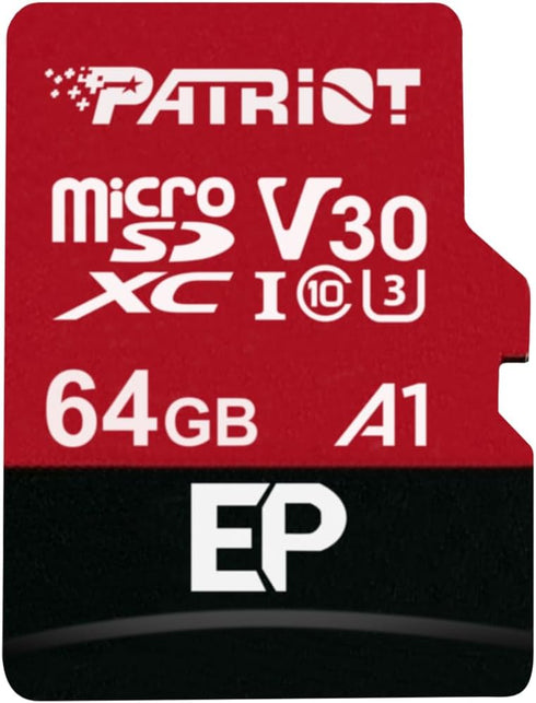 Patriot Memory 64GB A1 / V30 Micro SD Card for Android Phones, 4K Video Recording - PEF64GEP31MCX