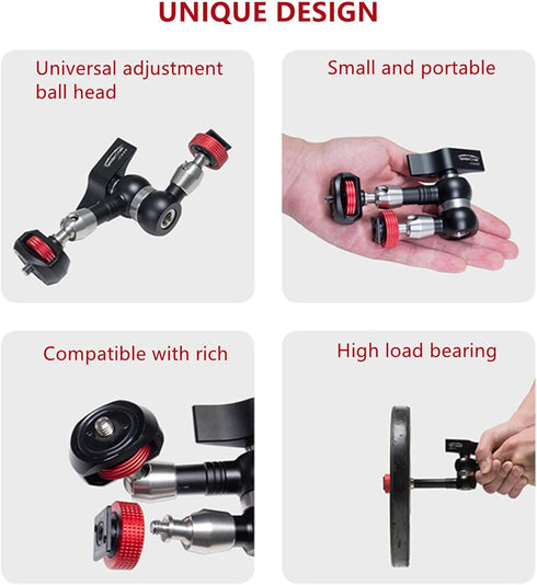 IFOOTAGE Magic Arm Clamp, Adjustable Friction Power Articulating Arm with 1/4" Thread Screw for DSLR Camera Rig/Monitor