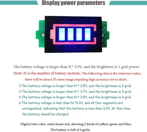 3S 12.6V Lithium Battery Capacity Indicator Module, LCD Display Electric Vehicle Battery Power Tester, Li-ion 2Pcs