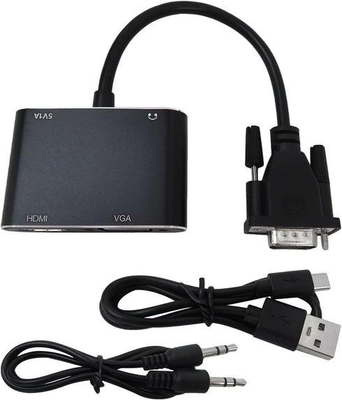 INGQI New VGA to HDMI+VGA Adapter for Dual Monitors, VGA to HDMI Adapter