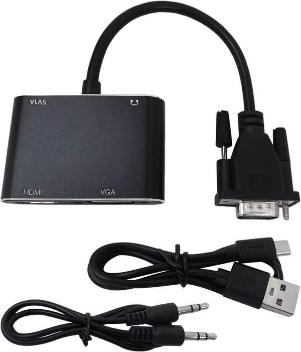 INGQI New VGA to HDMI+VGA Adapter for Dual Monitors, VGA to HDMI Adapter