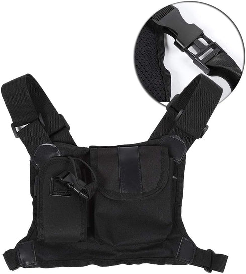 Radio Chest Bag, Universal Hands Radio Chest Harness Carry Case Pocket Pack Holster for Two Way Radio