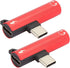 2Pcs USB Type-C to 3.5mm Female Headphone & Charger Adapter, 2-in-1 Fast Charging Cable for Type-C Phones (Red)