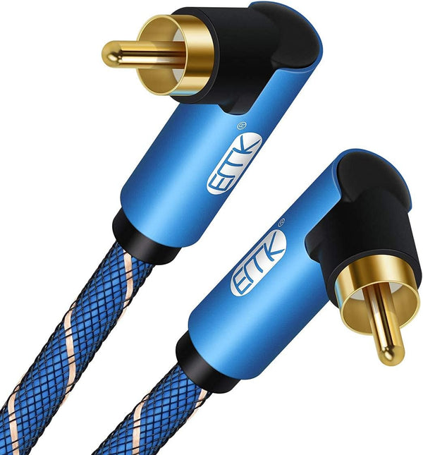 EMK 10Feet RCA Cable Male to Male Digital Coaxial Audio Cable for Subwoofer, TV, Sound Bars