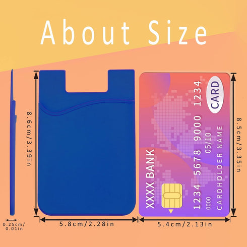 Adhesive Phone Wallet Card Holder for Phone Case, Silicone Credit Card Pocket for iPhone and Android Phones