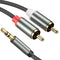 3.5mm to RCA Cable, 3.3FT 2 RCA Male to Aux Adapter, Y Splitter Cord Compatible with iPhone, MP3, Tablets, Speakers