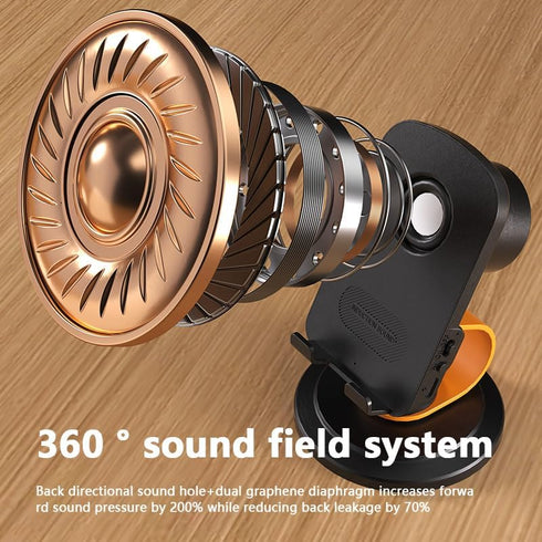 E I F E R 360 Wireless Induction Speaker, Bluetooth Speaker with Phone Stand, Adjustable Holder