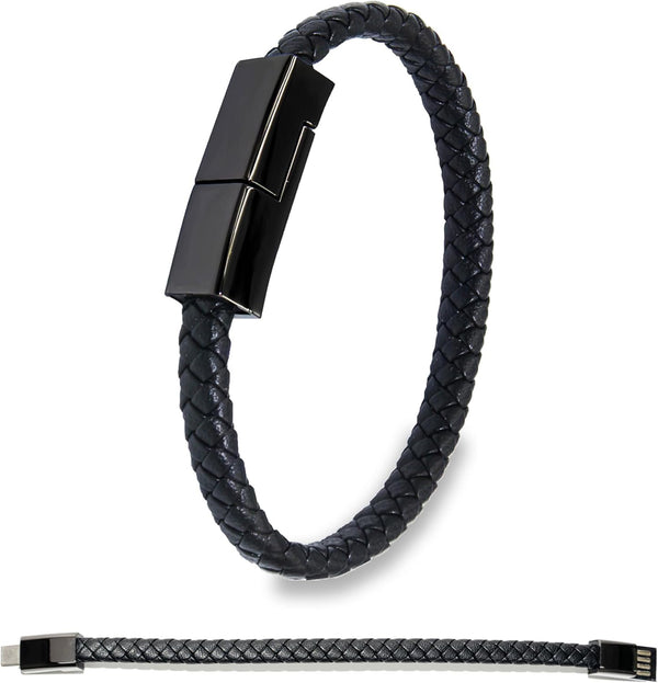SEANADO Leather Bracelet Charger USB Charging Cable, Portable Travel Charger for iPhone 11, Android, Samsung