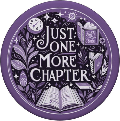 Just One More Chapter Bookish Botanical Purple PopSockets Standard PopGrip
