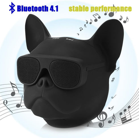 Bulldog Speaker Wireless Bluetooth Mini Speaker, Portable Bulldog Head Stereo with USB & T Flash Card Support