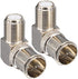 F Male to Female Right Angle Coax Connectors Type F Adapters Push on Coaxial Quick Connect RG6 for Wall Mounted TV,