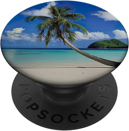 Tropical Beach Palm Tree Ocean PopSockets Standard PopGrip