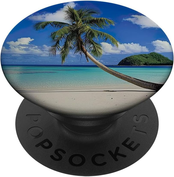 Tropical Beach Palm Tree Ocean PopSockets Standard PopGrip