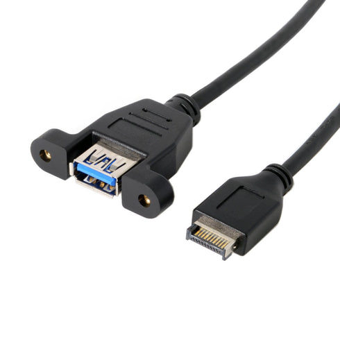 cablecc USB 3.1 Front Panel Header to USB 3.0 Type-A Female Extension Cable, 50cm Panel Mount Type
