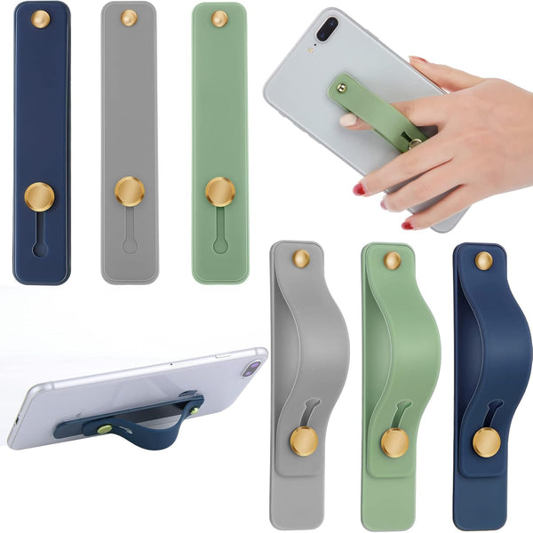 Weewooday 6 Pieces Phone Grip Holder, Cell Phone Grip Strap, Universal Finger Kickstand for Most Smartphones