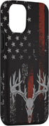 iPhone 12/12 Pro Case - American Flag Whitetail Deer Buck Hunting USA FLAG Hunter