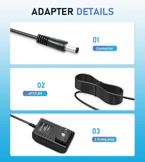 Beudsa ChargN 15V 2A 10 100-240V 50-60Hz, DC Power Supply Charger with Interchangeable DC Plugs, AC Adapter for Pet
