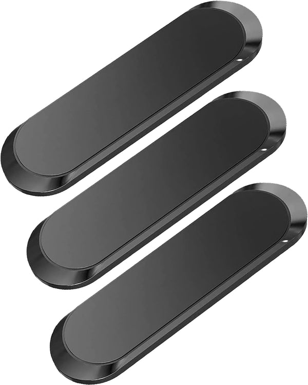SALEX Flat Magnetic Phone Mounts 3 Pack, Black Cell Phone Holder for Car Dashboard, Wall, Truck, Universal Mount Kit