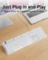 SEUNKWANG GX710S EWEADN Backlit Computer Keyboards, Wired USB Keyboard with White Backlit, Metal Panel, Plug and Play