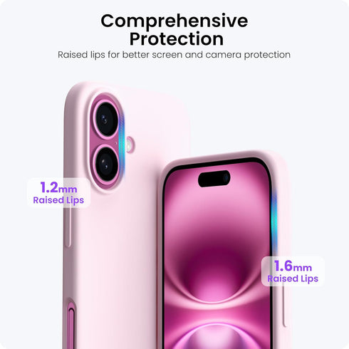 ORNARTO 16 6.7, 3 6.7 Inch, Compatible with iPhone Plus Case Slim Liquid Silicone Layers Full Covered Soft Gel Rubber