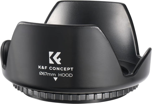 K&F Concept 67mm Tulip Flower Lens Hood for Canon, Nikon, Sony Cameras with EF-S 18-135mm, RF 24-105mm, Sigma 16mm