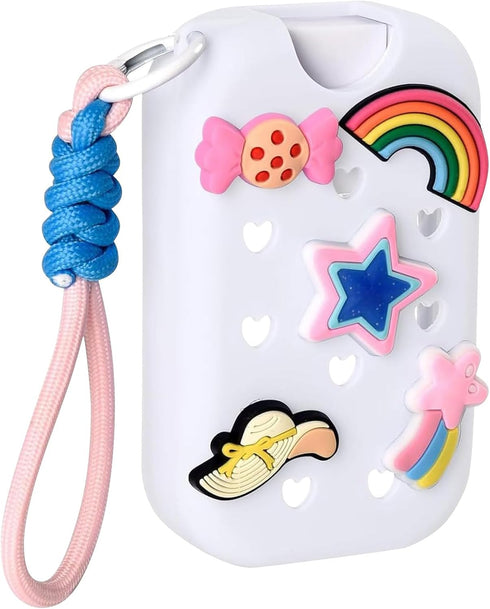 SHINLHUA Protective Silicone Case for Hand Sanitizers Bottles Equipped with Keychain for Attachment and Decoration
