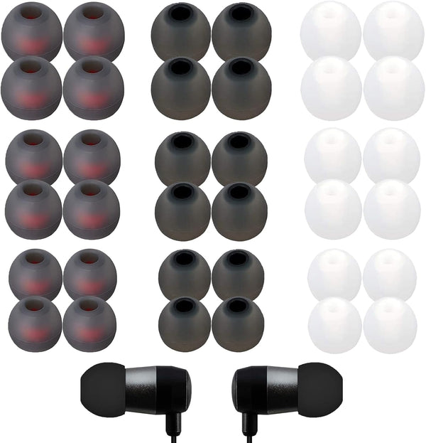 Zhtulck Ear Bud Rubber Tips, 36 Pcs Earbud Replacement Tips, Replacement Earbud Tips