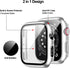 BHARVEST 2 Pack Hard PC Case for Apple Watch SE 2022/Series 6/5/4/SE 44mm with Tempered Glass Protector