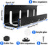 Under Desk Cable Management Tray, 2 Pack Steel Wire Organizer, No Drill 15.7 in Black Cable Raceway for Cords